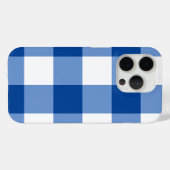 Blaues Gingham-Muster Case-Mate iPhone Hülle (Rückseite (Horizontal))