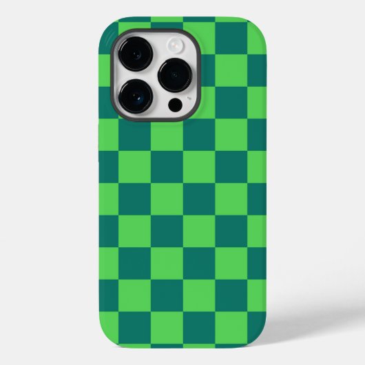 Blaues Gingham-Muster Case-Mate iPhone Hülle (Rückseite)