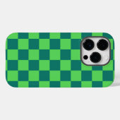 Blaues Gingham-Muster Case-Mate iPhone Hülle (Rückseite (Horizontal))
