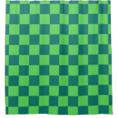 Blaues Gingham-Muster Duschvorhang (Vorderseite)