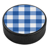 Blaues Gingham-Muster Eishockey Puck (3/4)