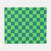 Blaues Gingham-Muster Fleecedecke (Vorderseite (Horizontal))
