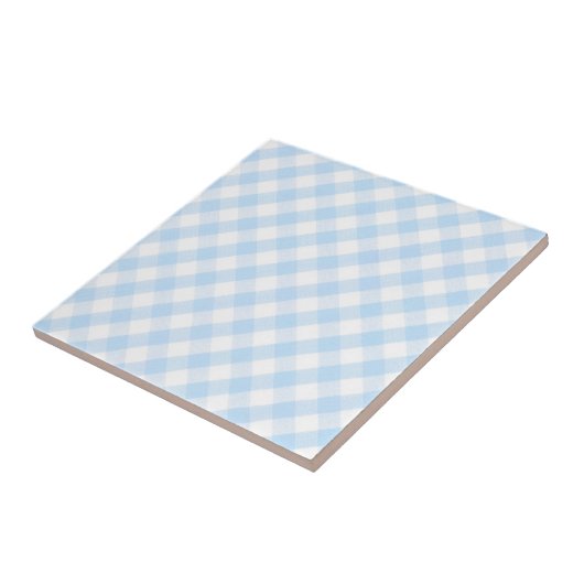 Blaues Gingham-Muster Fliese (Seite)