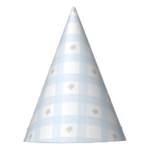 Blaues Gingham-Muster Floral Cartoon-Partyartikel