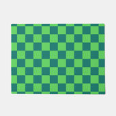 Blaues Gingham-Muster Fußmatte (Vorderseite)