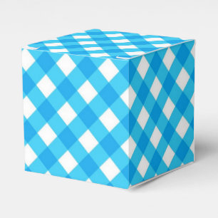 Blaues Gingham-Muster Geschenkschachtel