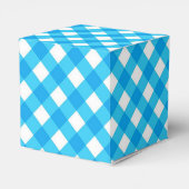Blaues Gingham-Muster Geschenkschachtel (Rückseite)
