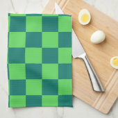 Blaues Gingham-Muster Geschirrtuch (Viertel Falte)
