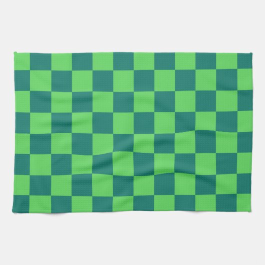 Blaues Gingham-Muster Geschirrtuch (Horizontal)
