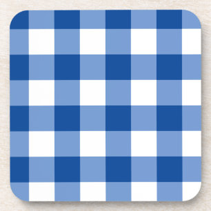 Blaues Gingham-Muster Getränkeuntersetzer