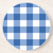 Blaues Gingham-Muster Getränkeuntersetzer (Vorne)