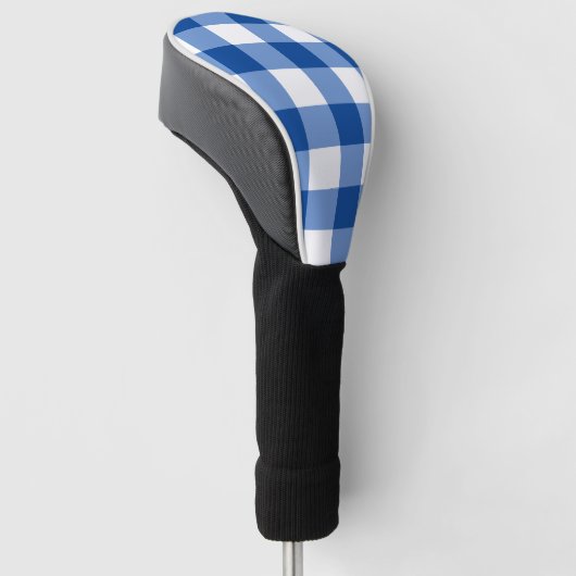 Blaues Gingham-Muster Golf Headcover (angewinkelt)