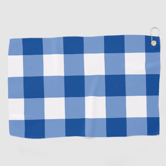 Blaues Gingham-Muster Golfhandtuch (Horizontal)