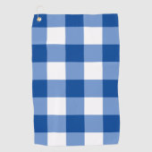 Blaues Gingham-Muster Golfhandtuch (Vorderseite)