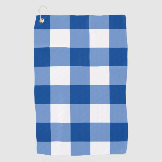 Blaues Gingham-Muster Golfhandtuch (Vorderseite)
