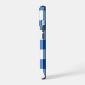 Blaues Gingham-Muster iPhone 15 Hülle (Linke Seite)