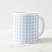Blaues Gingham-Muster Jumbo-Tasse (Vorderseite Rechts)