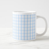 Blaues Gingham-Muster Jumbo-Tasse (Rechts)