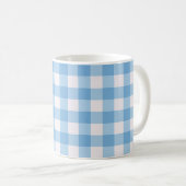 Blaues Gingham-Muster Kaffeetasse (VorderseiteRechts)