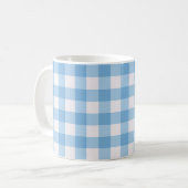 Blaues Gingham-Muster Kaffeetasse (Vorderseite Links)