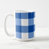 Blaues Gingham-Muster Kaffeetasse (Links)