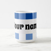 Blaues Gingham-Muster Kaffeetasse (Mittel)