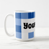 Blaues Gingham-Muster Kaffeetasse (Links)