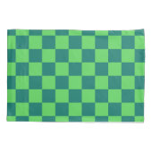 Blaues Gingham-Muster Kissenbezug (Rückseite)