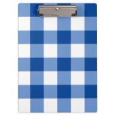 Blaues Gingham-Muster Klemmbrett (Vorderseite)