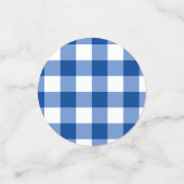 Blaues Gingham-Muster Konfetti (Klein Vorderseite)