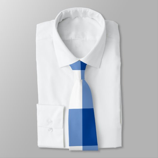 Blaues Gingham-Muster Krawatte (Gebunden)