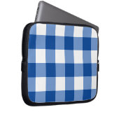 Blaues Gingham-Muster Laptopschutzhülle (Vorne Rechts)