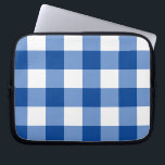 Blaues Gingham-Muster Laptopschutzhülle<br><div class="desc">Ein buntes bearbeitbares Schachbrett oder Gingham Muster. Klicken Sie zum Personalisieren auf Design bearbeiten und wählen Sie bis zu 4 Farben. Fühlen Sie sich frei fragen für Design-Hilfe.</div>