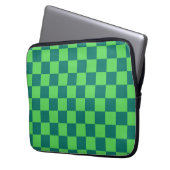 Blaues Gingham-Muster Laptopschutzhülle (Vorderseite Links)