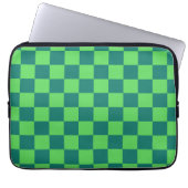 Blaues Gingham-Muster Laptopschutzhülle (Vorderseite)