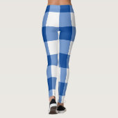 Blaues Gingham-Muster Leggings (Rückseite)