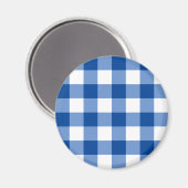 Blaues Gingham-Muster Magnet (Vorderseite/Rückseite)