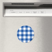 Blaues Gingham-Muster Magnet (In Situ (Geschirrspüler))