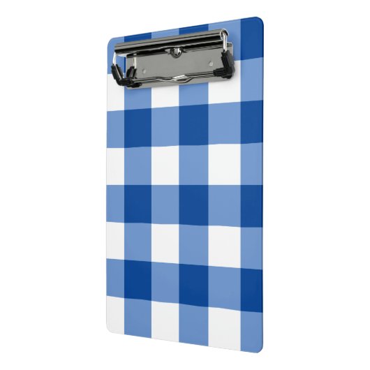 Blaues Gingham-Muster Mini Klemmbrett (Gewinkelt2)