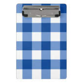 Blaues Gingham-Muster Mini Klemmbrett (Vorderseite)