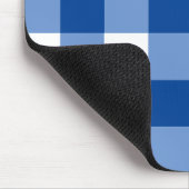 Blaues Gingham-Muster Mousepad (Ecke)