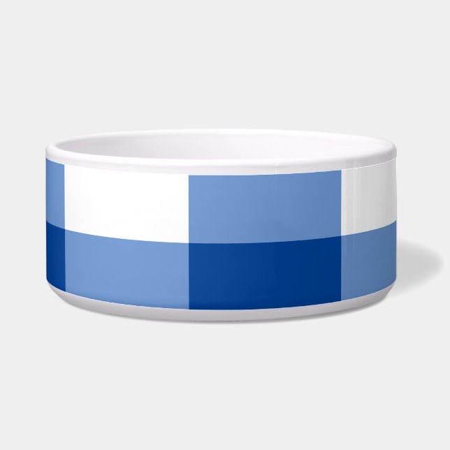 Blaues Gingham-Muster Napf (Rechts)