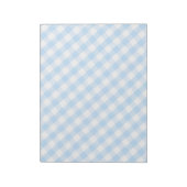 Blaues Gingham-Muster Notizblock (Rotiert)