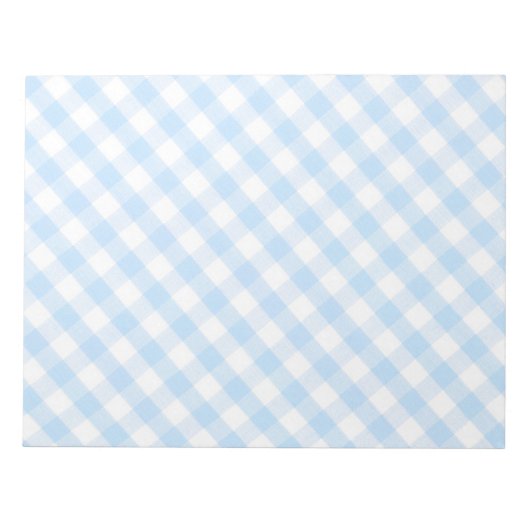 Blaues Gingham-Muster Notizblock (Vorderseite)
