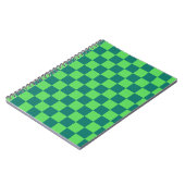Blaues Gingham-Muster Notizblock (Linke Seite)
