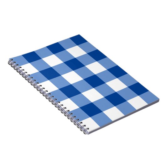 Blaues Gingham-Muster Notizblock (Rechte Seite)
