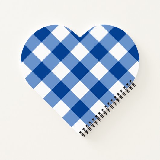 Blaues Gingham-Muster Notizblock (Rückseite)