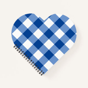 Blaues Gingham-Muster Notizblock