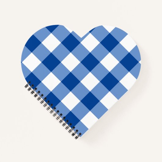 Blaues Gingham-Muster Notizblock (Vorderseite)