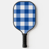 Blaues Gingham-Muster Pickleball Schläger (Vorderseite)